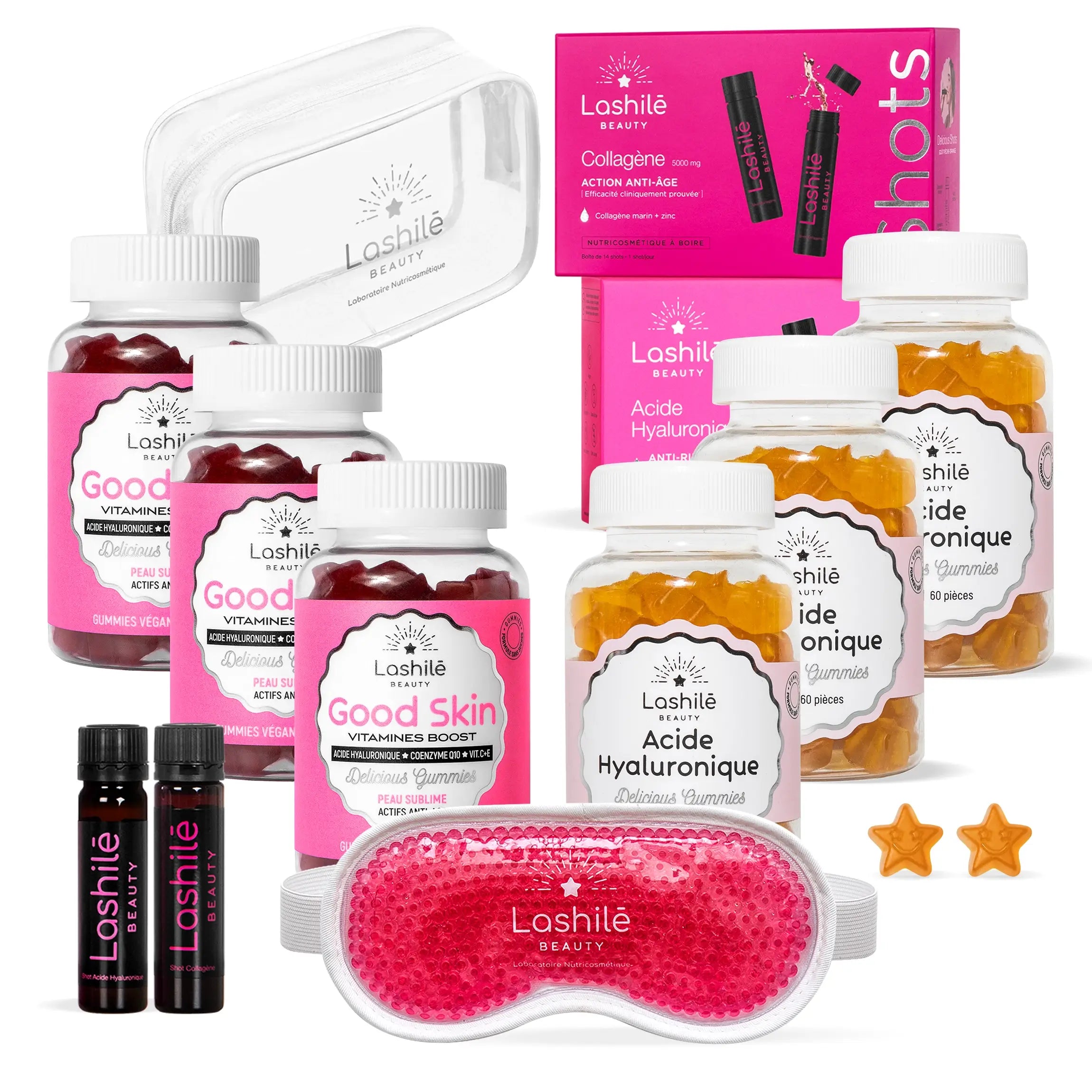 Mega Pack Peau Lashilé Beauty - Collagène Acide Hyaluronique Q10 anti-Âge complet