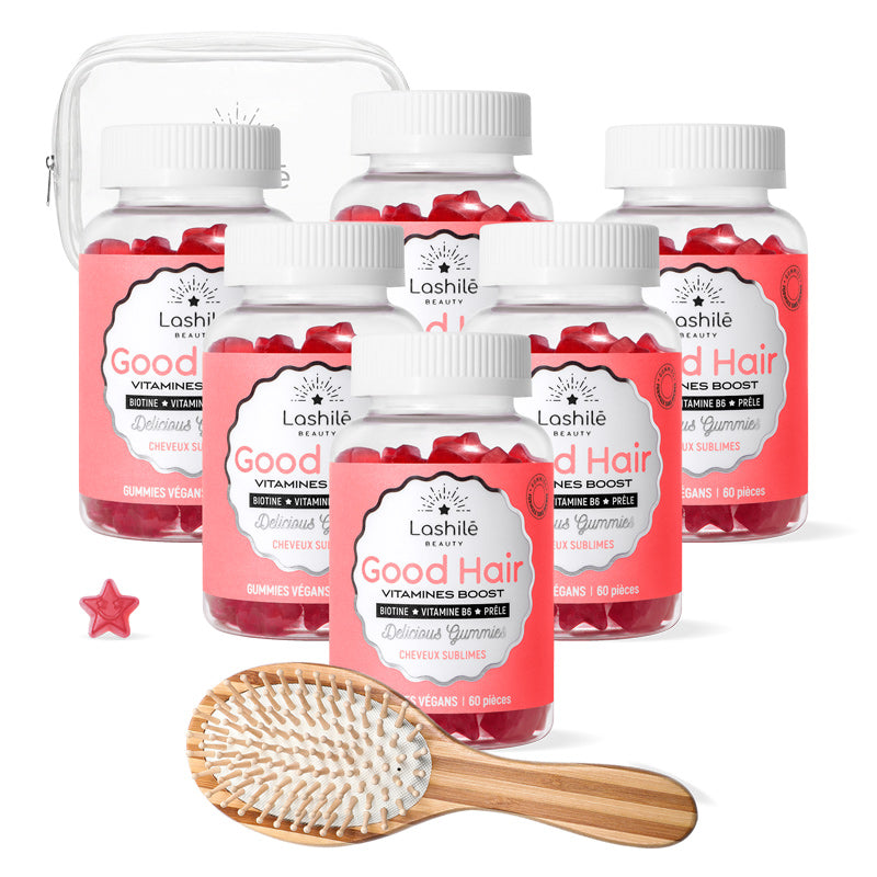 Gummies Good Hair Lashilé Beauty - Pousse et fortification des cheveux - Cure 6 mois