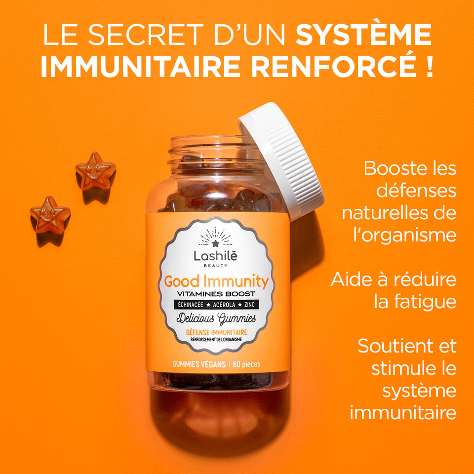 Lashilé Beauty - Gummies - Bien être - Immunité - Boost défenses immunitaires - Good Immunity -  Nutricosmétique - Compléments alimentaires  - PAck 3 mois