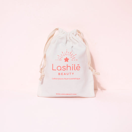 Lashilé Beauty tasje van natuurlijk katoen