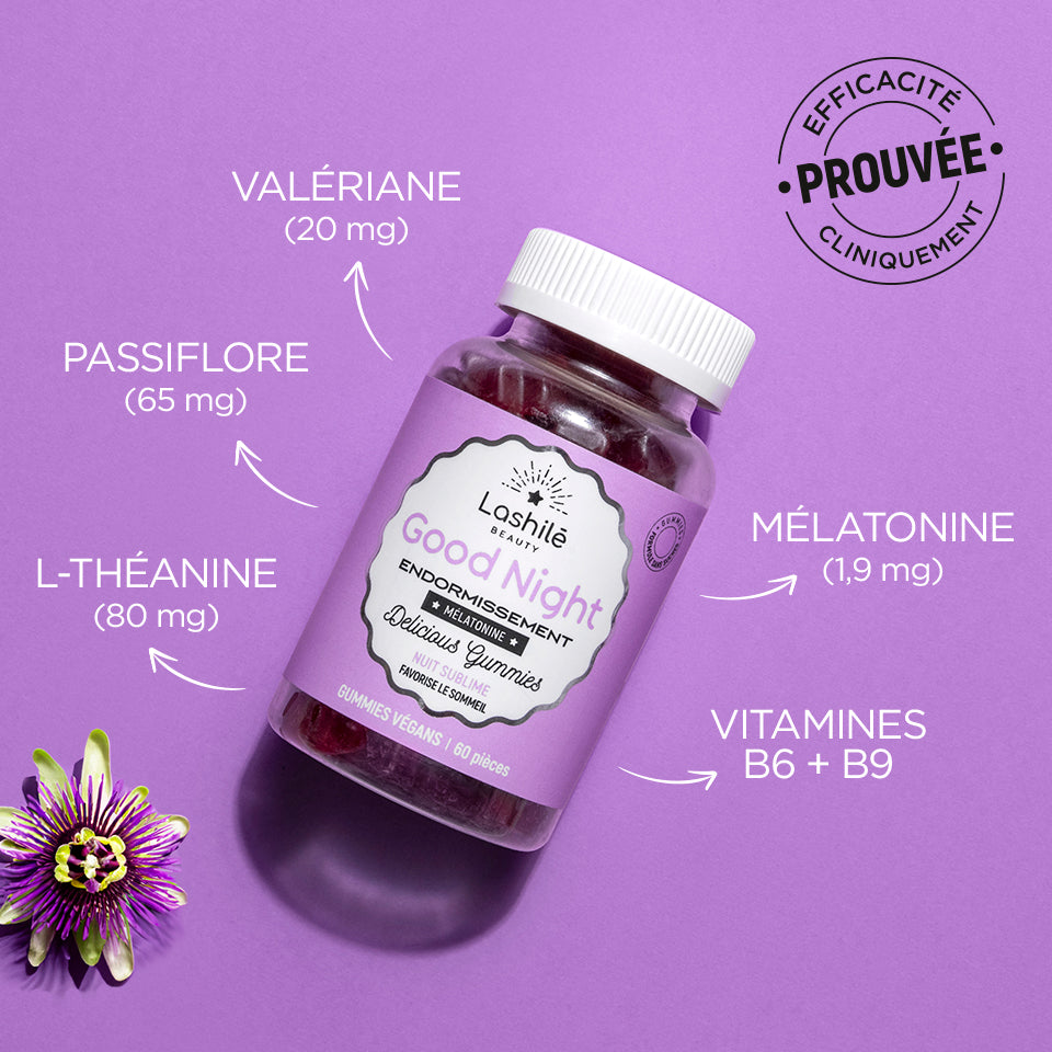 Lashilé Beauty - Gummies - Bien-être - sommeil - endormissement - Good Night -  Nutricosmétique - Compléments alimentaires - Pack 3 mois 