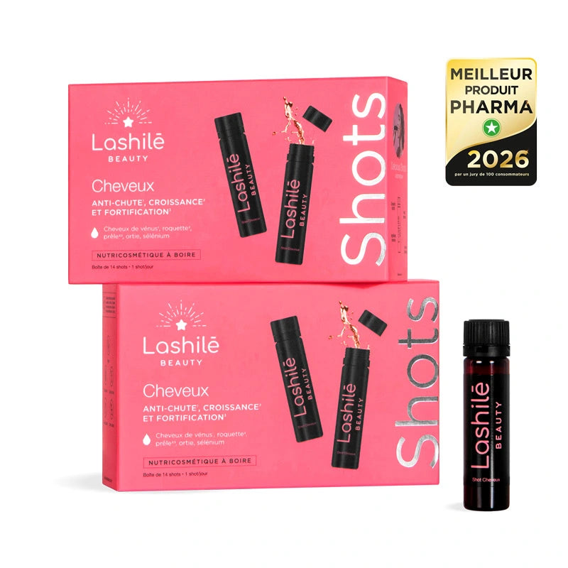 Shots Cheveux Triple Action Lashilé Beauty - Pousse fortification et éclat - Cure 1 mois