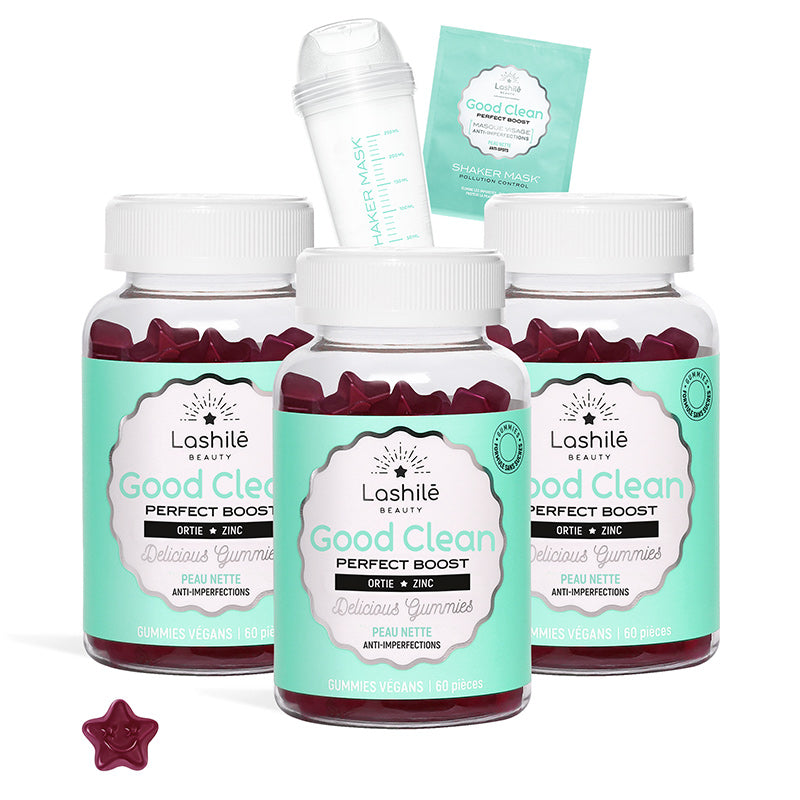 Lashilé Beauty - Gummies - Beauté - Peaux à imperfections - Traitement de l'acné - Good Clean -  Nutricosmétique - Compléments alimentaires - pack 3 mois 